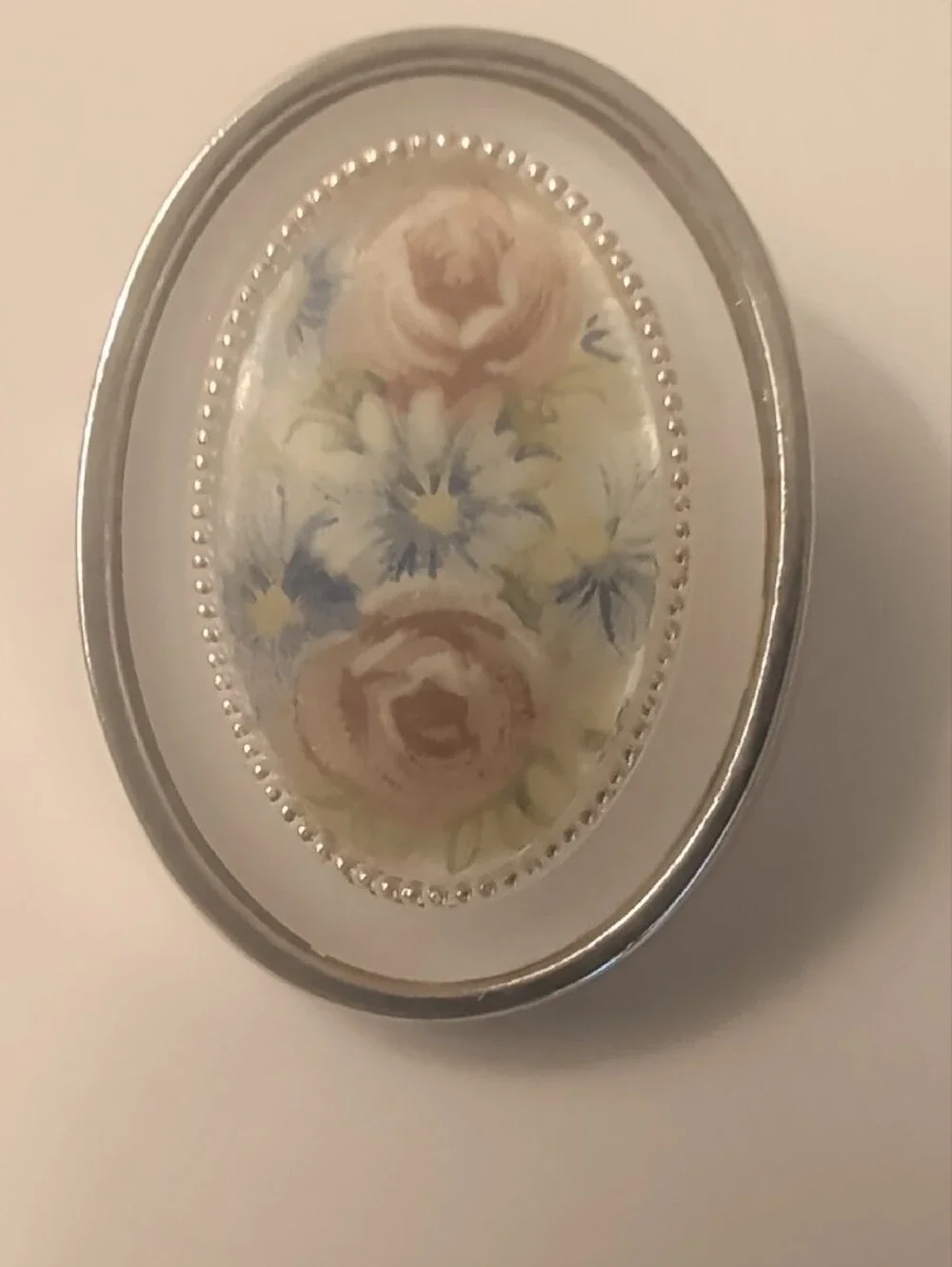 Floral Vintage Oval Pin Brooch